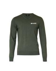 Brighton V-neck Olive Melange - Herre