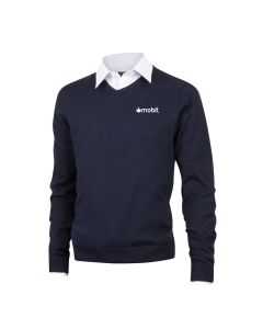 Tracker Pima Cotton V-neck Navy - Herre