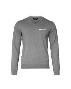 Brighton V-neck Grey Melange - Herre